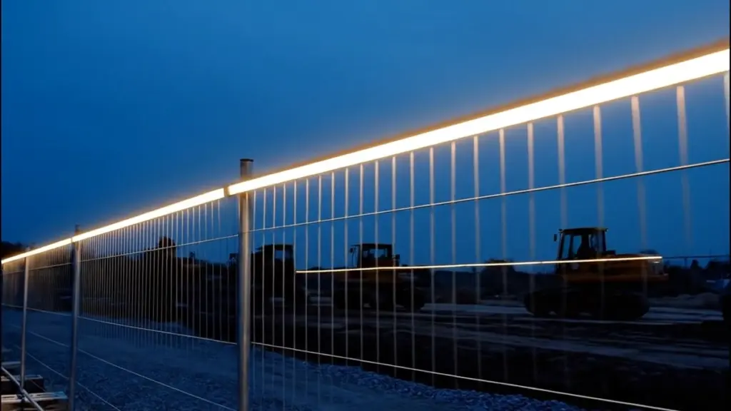 LED-strip på gjerde