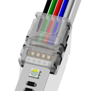 TILKOBLINGSKLEMME FOR LED STRIPS (10MM, 4PIN – RGB) – 10pakk